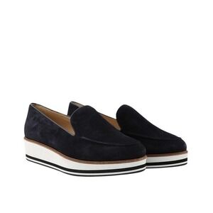 Dune‎ London Blue Suede 39 Platform Genesis Platform Loafers NEW